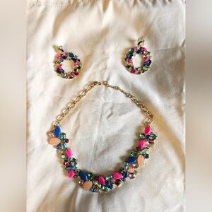 J Crew Statement Necklace With Matching Earrings